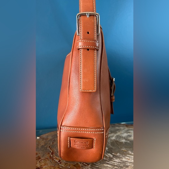 Vintage Coach Hampton Saddle Brown Leather Hobo Shoulder Purse 7583 - Picture 11 of 17